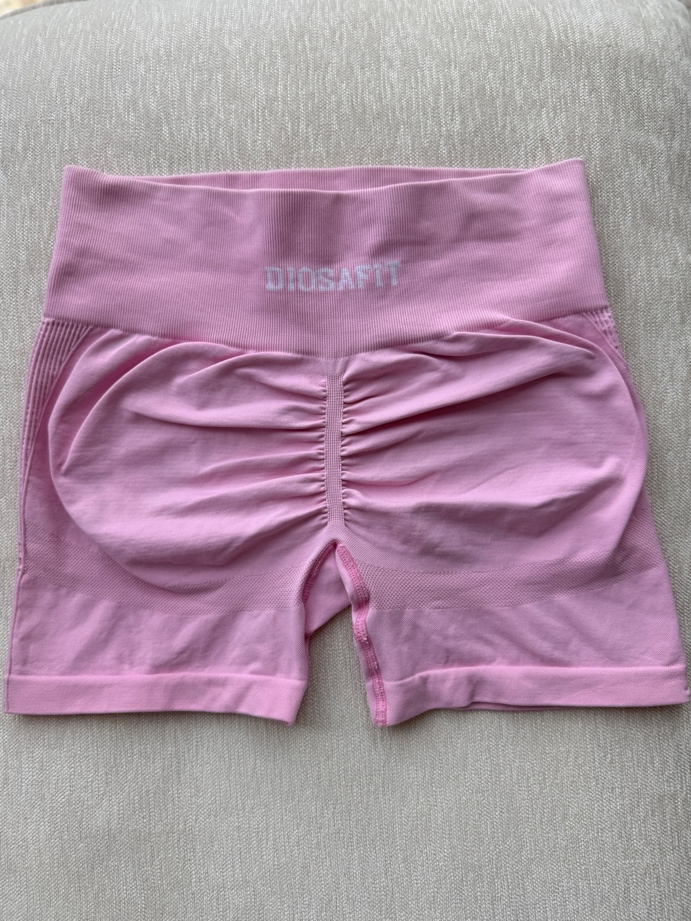 High-Waist Pink Athletic Bike Shorts for Women